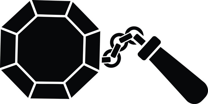 Silhouette vector flail weapon with iron ball and metal chain design
