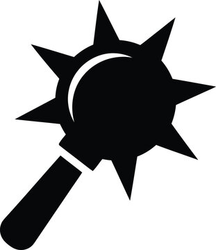 Silhouette vector mace medieval weapon icon for historical combat design