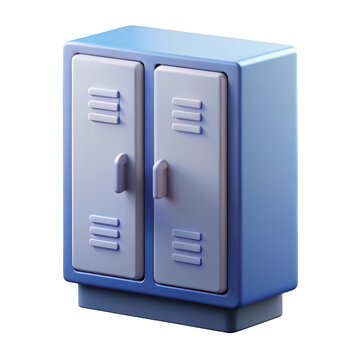 Cute 3D clay style storage locker icon illustration with 3D icon, matte plastic