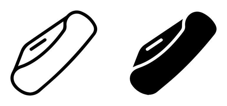2 Computer mouse silhouette icons, solid black style, technology set