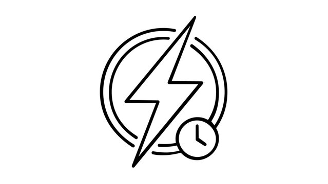 Simple clean flat vector line icon with a lightning flash sale symbol, suited to mobile shopping apps, coupon pages, and seasonal retail campaigns.