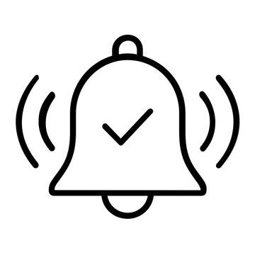 Clean flat vector line icon of an opt-in notification bell, designed for subscription forms, reminder controls, and digital product onboarding.