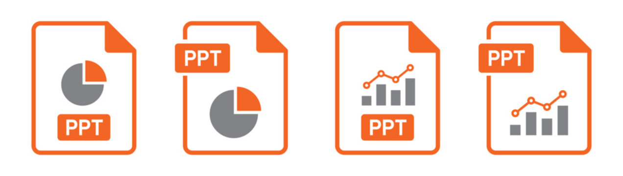 PPT file download and upload icon vector illustration