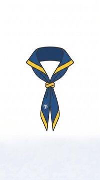 Blue and yellow neckerchief line art illustration