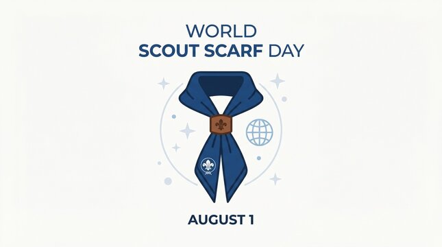 World Scout Scarf Day celebration design with blue neckerchief