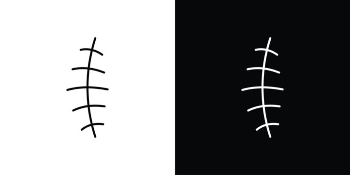 Scar icons vector illustrations in strokes lines