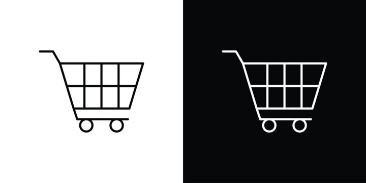Shopping icons vector illustrations in strokes lines