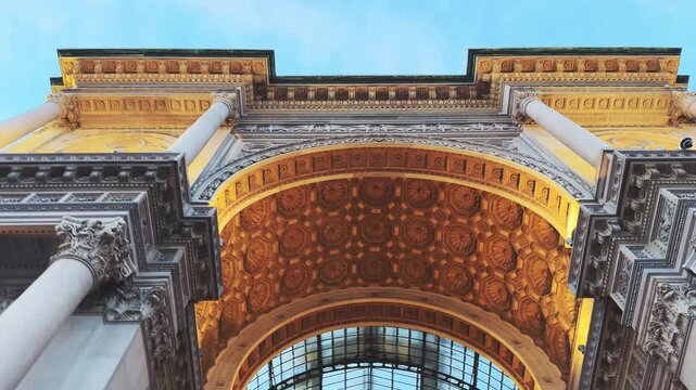 Milan's Grand Galleria at Blue Hour: Ornate Architecture & Sky