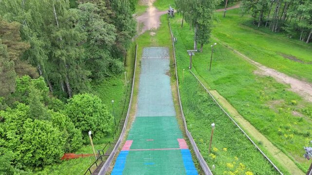Tallinn N&otilde;mme Ski Jumping Tower Drone 4K Video in Summer Estonia