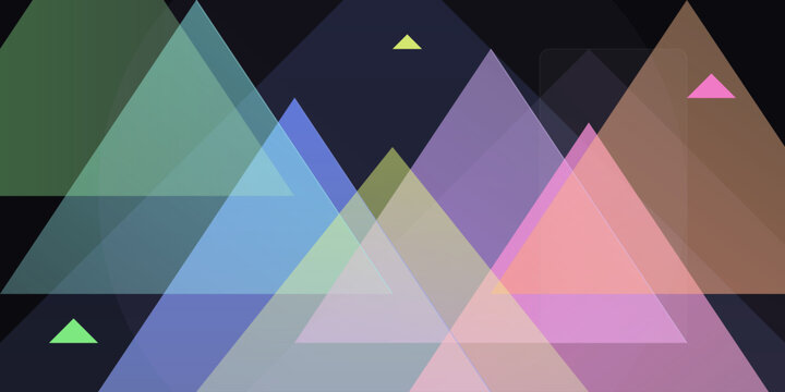 Abstract mountain landscape with overlapping geometric triangles in vibrant transparent colors vector illustration