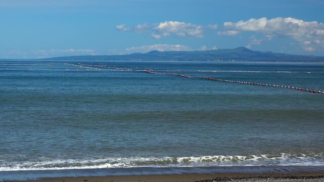 サケ定置網と国後島