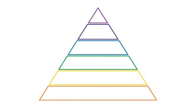Rainbow Hierarchy Pyramid Infographic Template, Business Concept