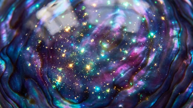 Abstract mother of pearl texture with iridescent sparkle lighting