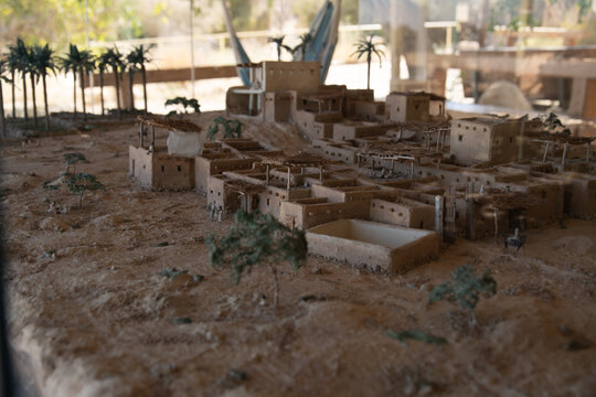 A miniature model of the ancient settlement of Ein Gedi located at the entrance to the Ein Gedi Ancient Synagogue archaeological site.
