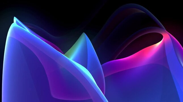 Colorful light waves create patterns in dark space during an artistic display in 2023