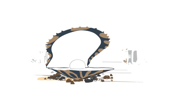 The Pearl Monument Doha Qatar landmark sketch vector illustration minimal icon architectural heritage Middle East travel concept