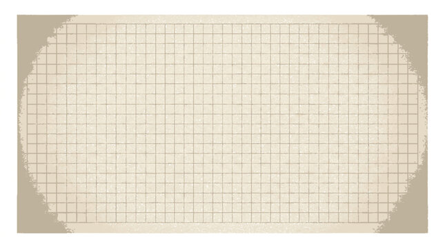 Soft beige grid paper texture background with vintage distressed edges