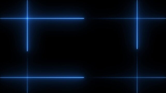 Abstract background with glowing blue neon lines forming a rectangular frame Glowing Lines, Modern, Minimalist Design, Digital Art, Bright,