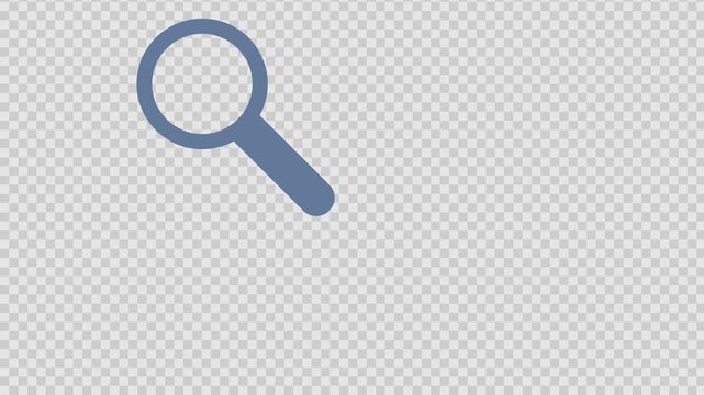 Blue magnifying glass, search and find icon