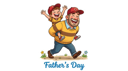 Naklejka premium Joyful father and son illustration for father's day celebrations