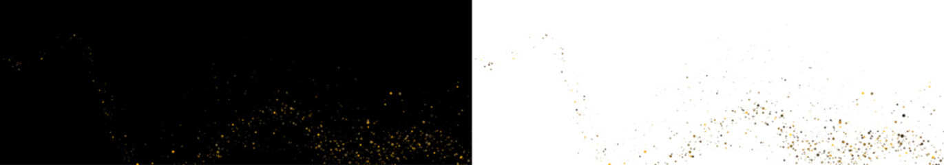 Fototapeta premium Gold glitter confetti background, luxury sparkling particles and glowing dust, elegant abstract festive design for wedding invitation and branding use.