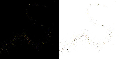 Golden glitter dust cloud with luminous shine, soft bokeh particles and elegant festive abstract background for premium wedding and event design. © kleinstock