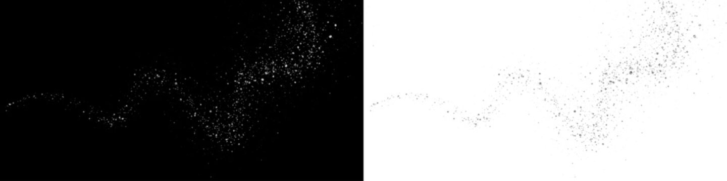 Elegant silver sparkle wave shines in PNG with glowing particles and refined abstract motion. Great for luxury posters, branding, and festive templates.
