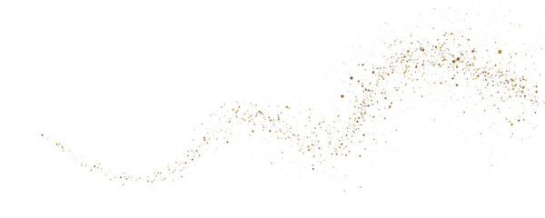 Gold glitter explosion with radiant dust particles and soft glow, luxury festive abstract background for invitation design and celebration graphics. © kleinstock