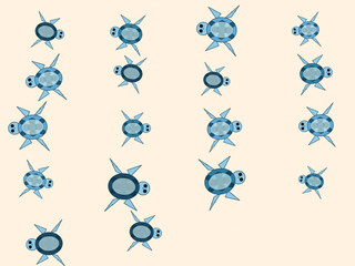 Sea Turtle Scatter Coastal Summer Pattern Vector © iushakovsky