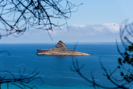 A view of a rocky island located in the northern coast of Tunisia