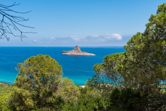 A view of a rocky island located in the northern coast of Tunisia