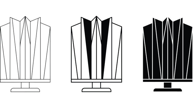 Computer monitors with abstract designs on screen in black and white