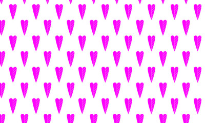 Fototapeta premium Pink Heart Pattern with Textured Details on White Isolated Background Vector Illustration
