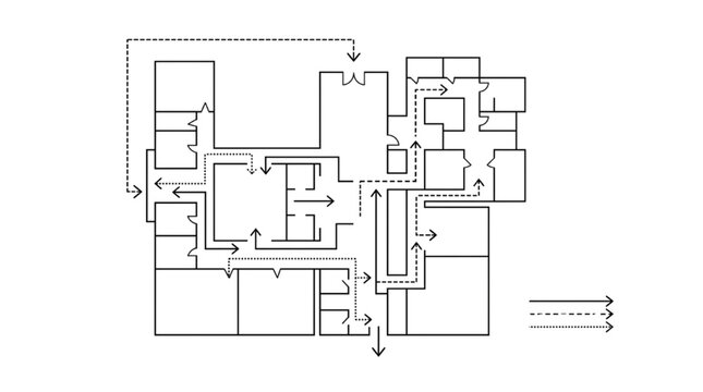 Isometric healthcare facility interior diagram featuring hospital ward layout and medical equipment