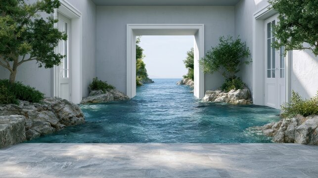 Luxury indoor spa pool illuminated by natural light, wellness retreat, relaxation sanctuary, modern architecture, premium lifestyle.
