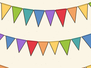 Fototapeta premium Pennant Flag Garland Festival Vector Pattern