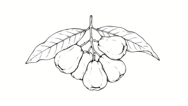 Longan fruit on tree branch with leaves isolated on transparent background