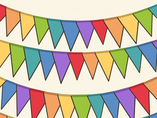 Fototapeta premium Festive Triangle Flag Garland Party Pattern