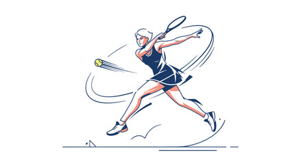 Fototapeta premium vector illustration of a tennis players