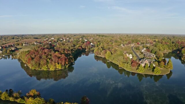 Rural neighborhood in fall