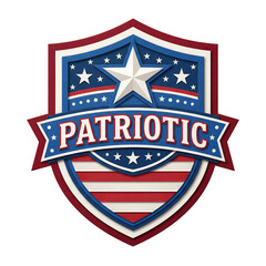 Naklejka premium Patriotic shield logo badge template isolated on transparent background