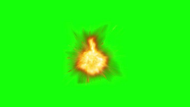 Explosion in industrial setting with smoke and flames rising