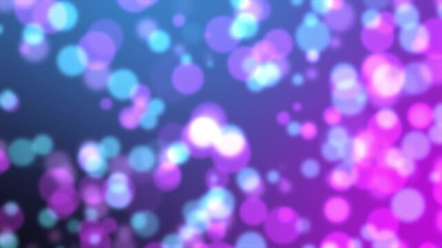 Abstract bokeh background with soft circular light orbs animation, dreamy blurred dots vibrant gradient lighting