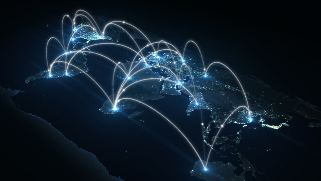 link line connection global business concept of connections and information transfer in the world