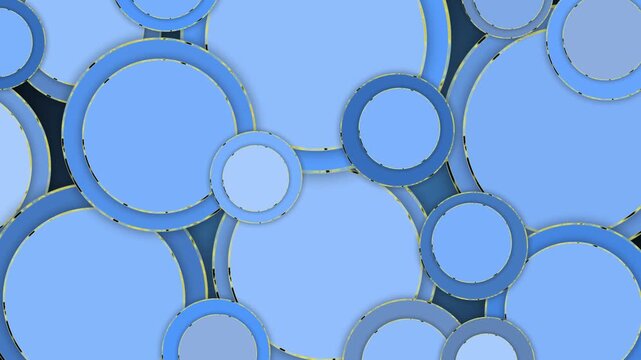 Abstract seamless pattern of overlapping circles with edged borders animation background