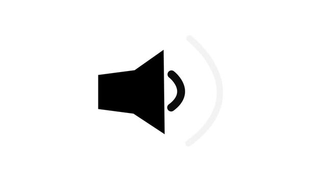Speaker Volume Increasing Animation Icon Set On White Background