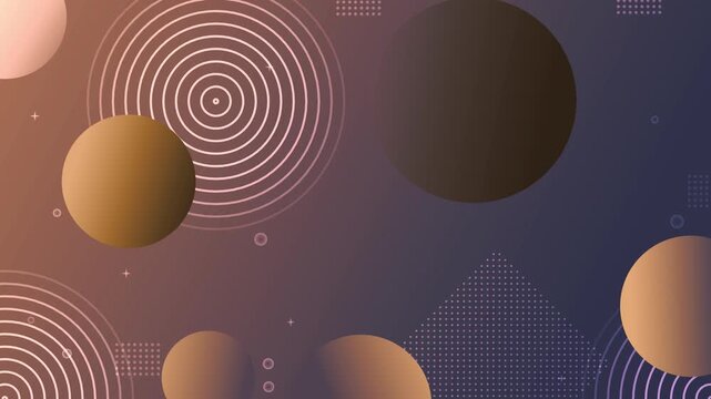 Abstract geometric background with circular shapes and dotted patterns animation