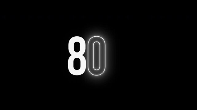 High-quality 80k text animation package showcasing a collection of 3 variants incorporating a bright neon glow outline reveal effect for marketing templates