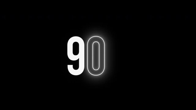 Creative 90k title animation loop pack with 3 variant versions showing glowing neon lines tracing bold text characters onto a black background vfx