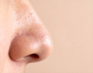 Fototapeta premium Extreme macro close up of human nose skin texture with visible pores